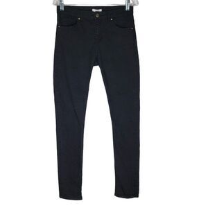 H&M Womens Black Slim Fit Jeans Size 8 Dark Wash Black 5 Pocket Stretch